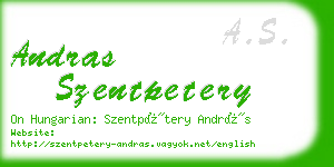 andras szentpetery business card